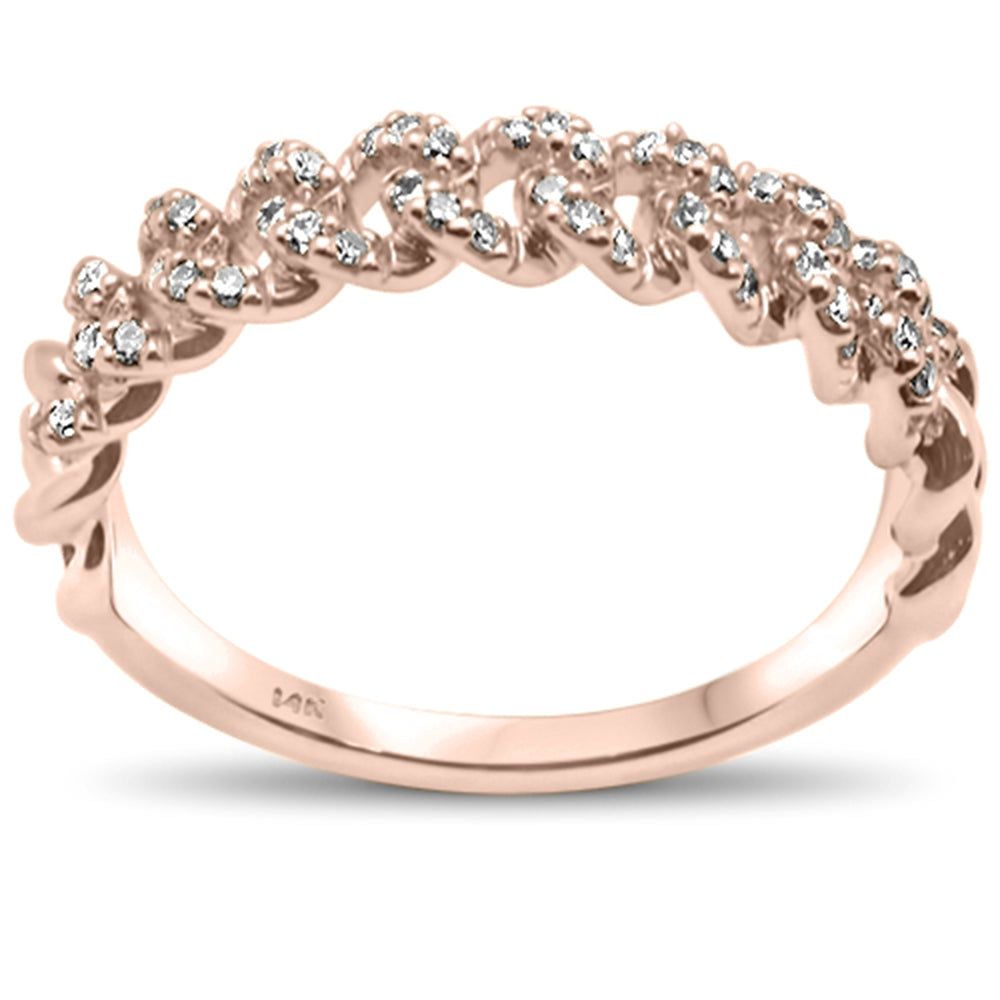 14KT YELLOW, ROSE, OR WHITE GOLD .20ct NATURAL DIAMOND LADIES CUBAN RING