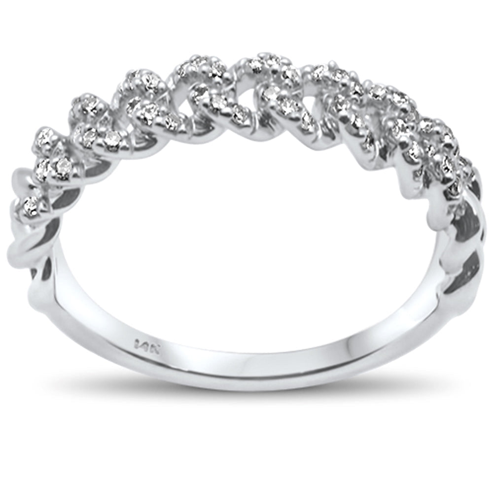 14KT YELLOW, ROSE, OR WHITE GOLD .20ct NATURAL DIAMOND LADIES CUBAN RING