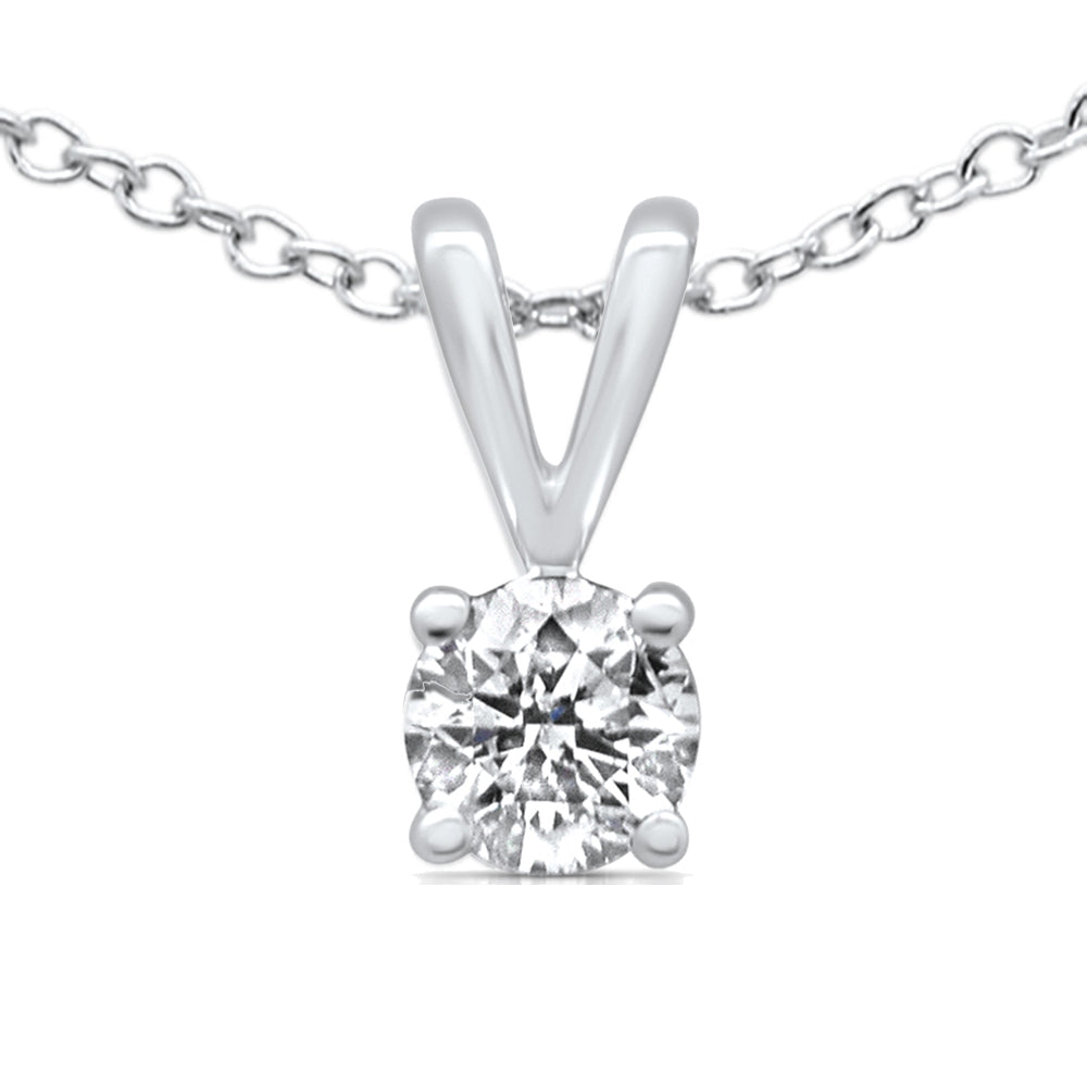 14K WHITE OR YELLOW GOLD .51ct NATURAL DIAMOND SOLITARE PENDANT NECKLACE 18 INCHES LONG