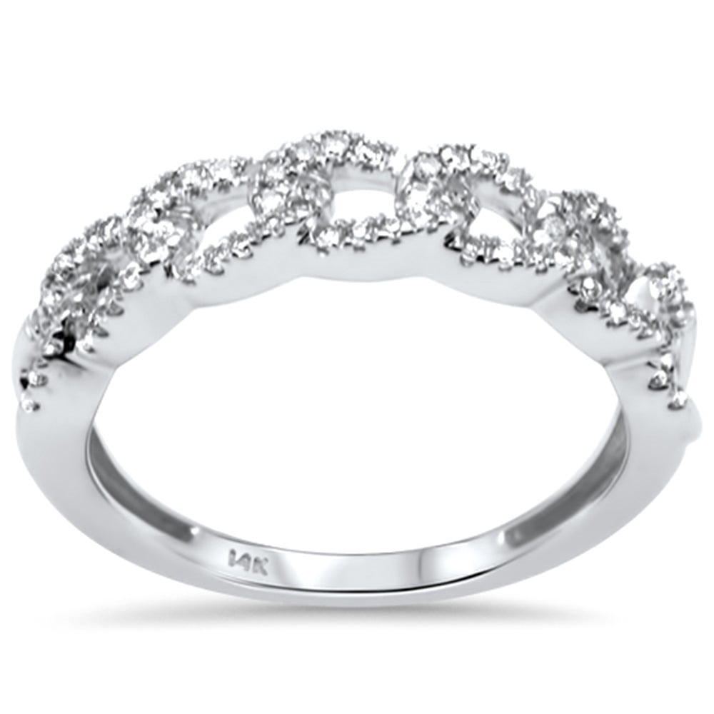 14K YELLOW OR WHITE GOLD .33ct NATURAL DIAMOND LADIES CUBAN RING