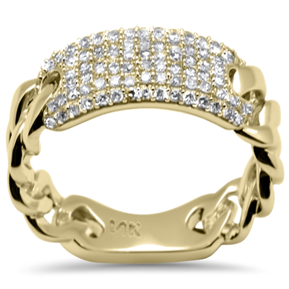 14K WHITE OR YELLOW GOLD .49ct NATURAL DIAMOND CUBAN LADIES RING