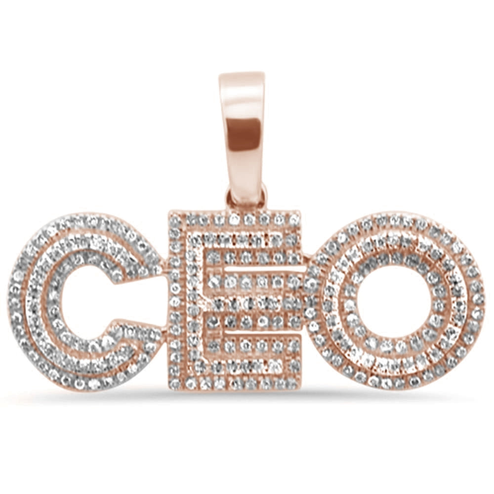 10K WHITE, YELLOW, or ROSE GOLD .35ct NATURAL DIAMOND CUSTOM "CEO" PENDANT