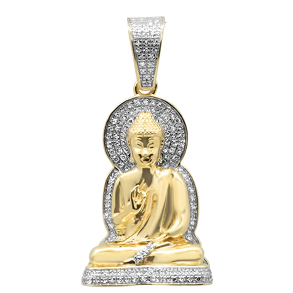 10K YELLOW GOLD .40ct NATURAL DIAMOND BUDDHA PENDANT