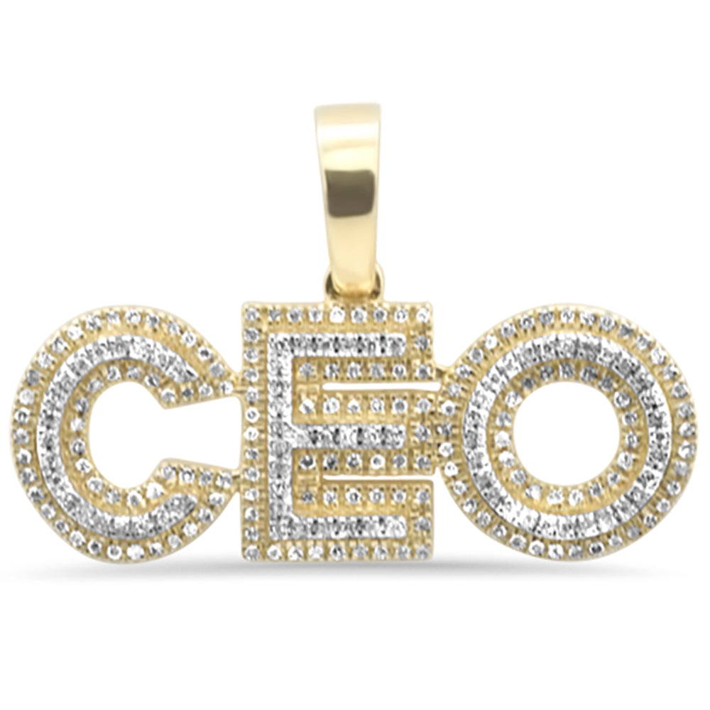 10K WHITE, YELLOW, or ROSE GOLD .35ct NATURAL DIAMOND CUSTOM "CEO" PENDANT
